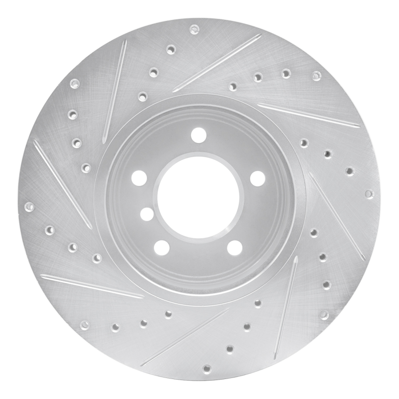 Picture of R1 04-10 BMW 530I Front Right Drilled & Slotted Silver Brake Rotor