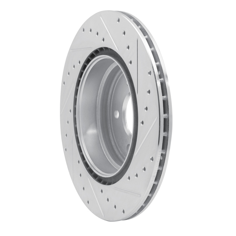 Picture of R1 06-15 BMW 335I xDrive Rear Left Drilled & Slotted Silver Brake Rotor