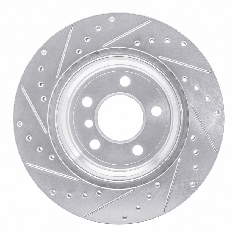 Picture of R1 07-19 BMW X6 Rear Right Drilled & Slotted Silver Brake Rotor