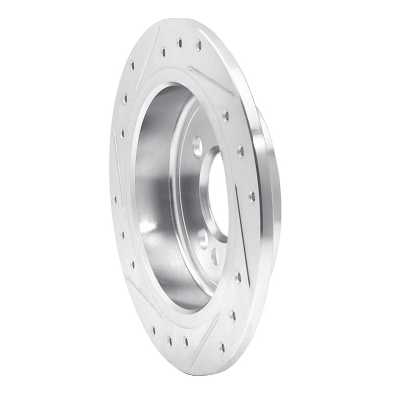 Picture of R1 02-15 Mini Cooper Clubman Rear Right Drilled & Slotted Silver Brake Rotor