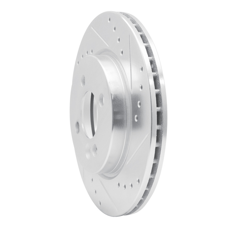 Picture of R1 02-08 Mini Cooper (Excl Clubman) Front Right Drilled & Slotted Silver Brake Rotor