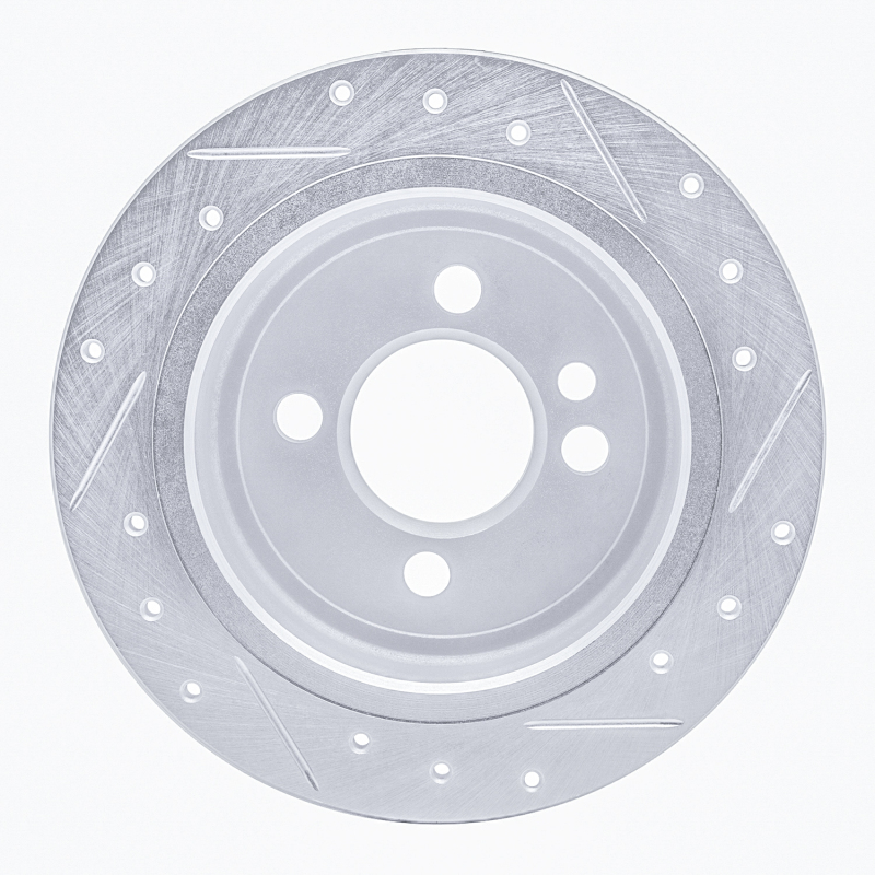 Picture of R1 02-15 Mini Cooper Clubman Rear Left Drilled & Slotted Silver Brake Rotor