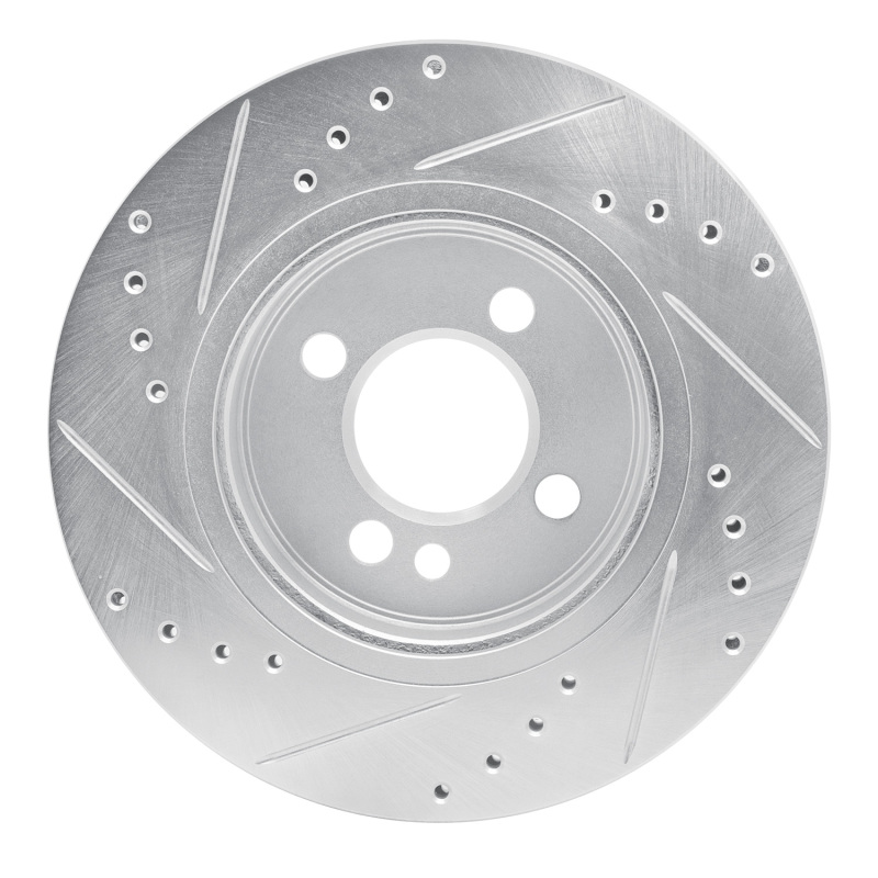 Picture of R1 02-08 Mini Cooper (Excl Clubman) Front Right Drilled & Slotted Silver Brake Rotor
