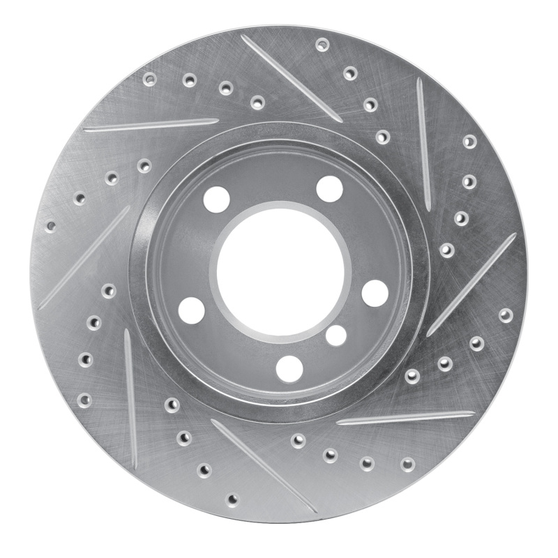 Picture of R1 11-16 Mini Cooper Paceman Front Left Drilled & Slotted Silver Brake Rotor