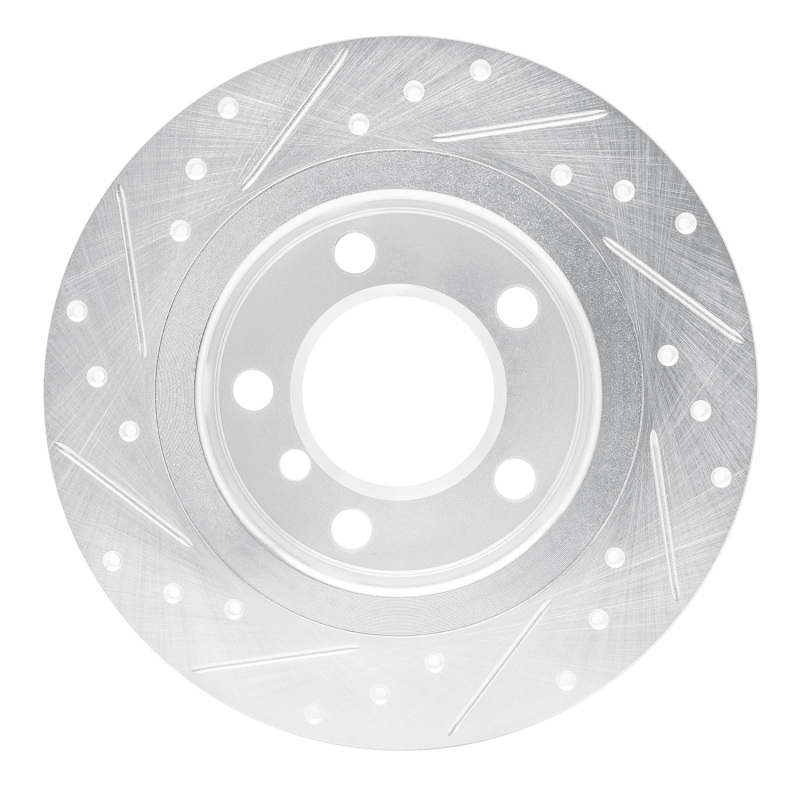Picture of R1 11-16 Mini Cooper Paceman Rear Right Drilled & Slotted Silver Brake Rotor