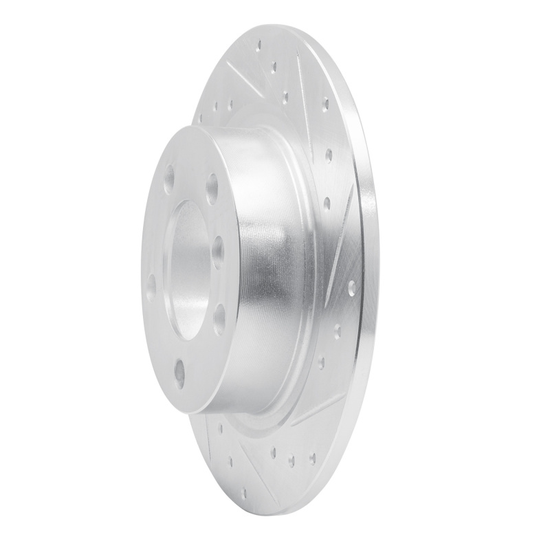 Picture of R1 11-16 Mini Cooper Paceman Rear Right Drilled & Slotted Silver Brake Rotor