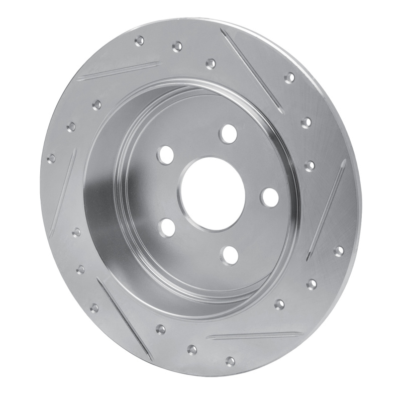 Picture of R1 95-03 Chrysler PT Cruiser Rear Left Drilled & Slotted Silver Brake Rotor