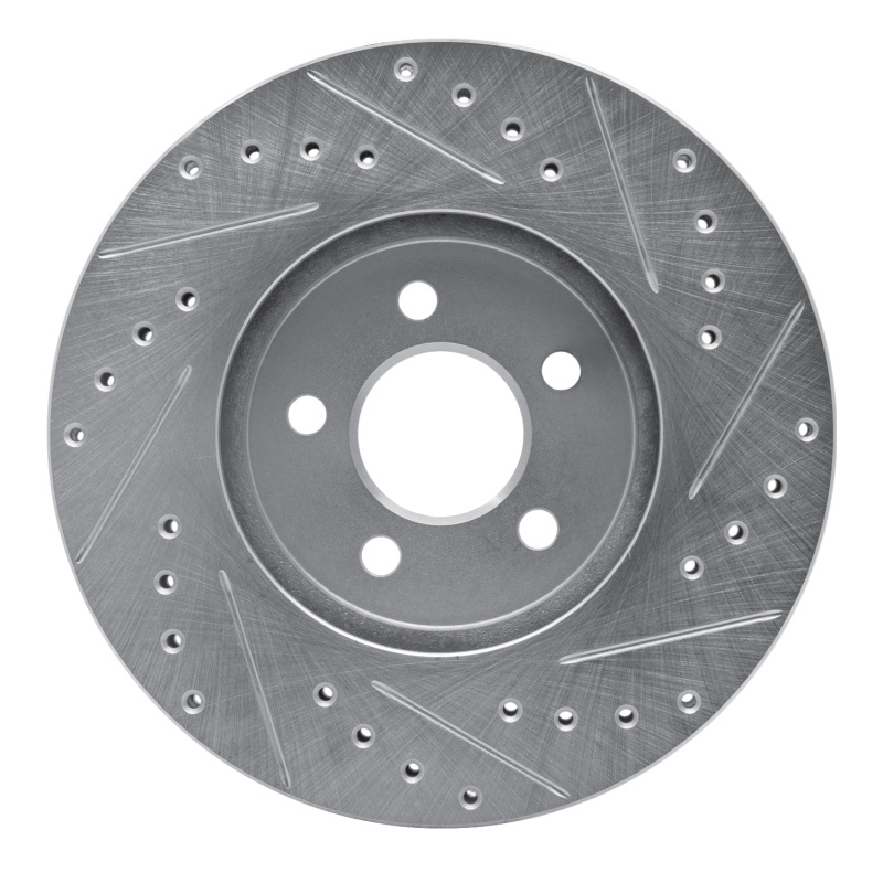 Picture of R1 95-06 Chrysler Cirrus Front Left Drilled & Slotted Silver Brake Rotor