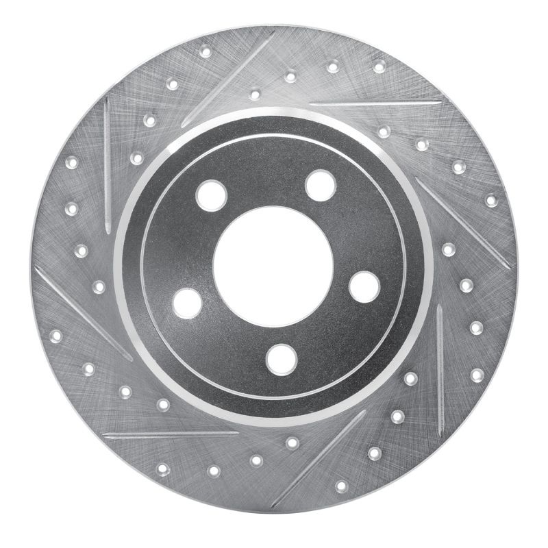 Picture of R1 05-23 Chrysler 300 Rear Left Drilled & Slotted Silver Brake Rotor