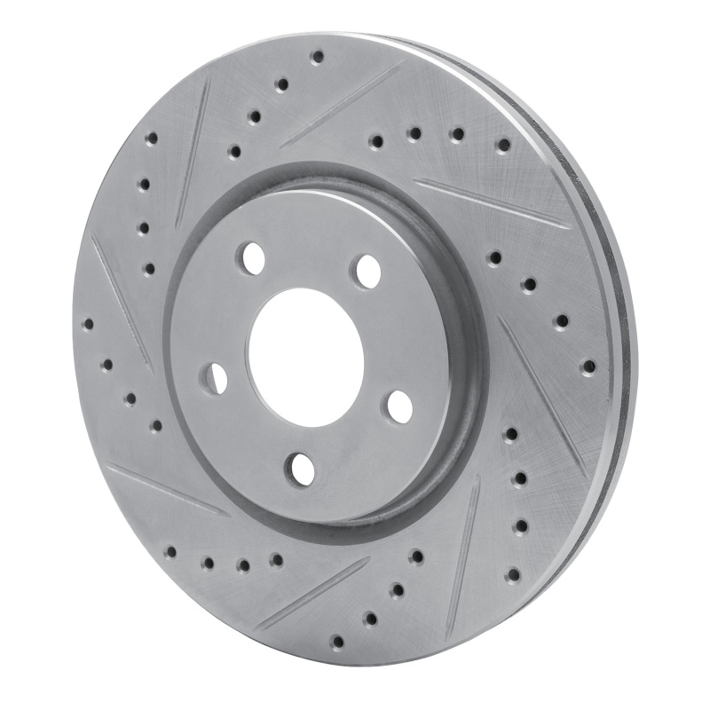 Picture of R1 03-09 Chrysler PT Cruiser Front Left Drilled & Slotted Silver Brake Rotor