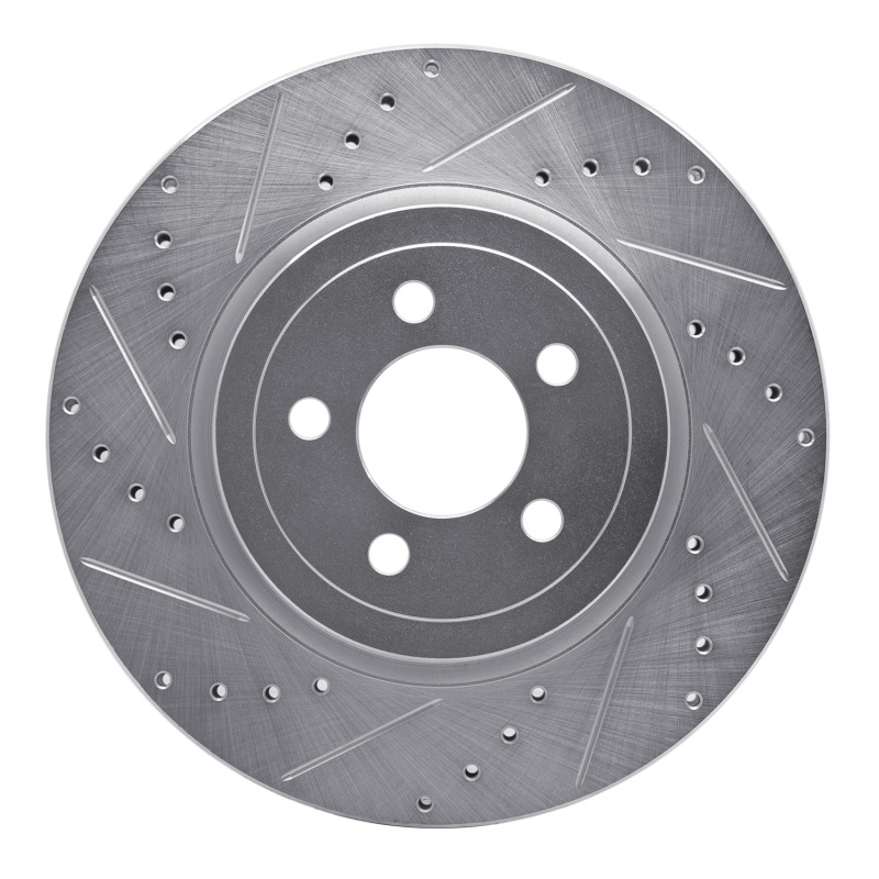 Picture of R1 05-23 Chrysler 300 Front Left Drilled & Slotted Silver Brake Rotor