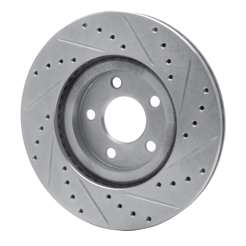 Picture of R1 01-10 Chrysler PT Cruiser Front Left Drilled & Slotted Silver Brake Rotor