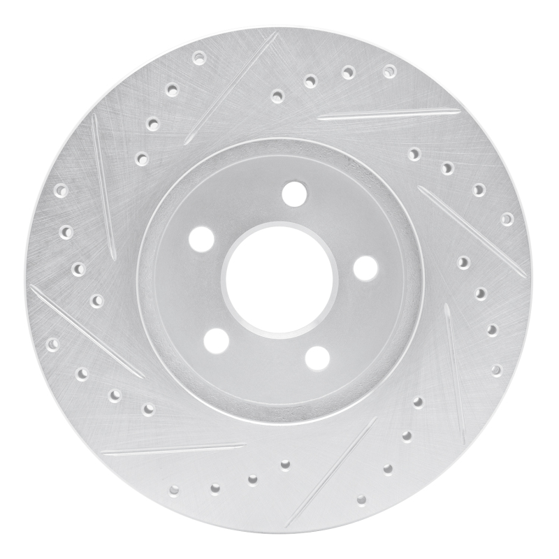 Picture of R1 95-06 Chrysler Cirrus Front Right Drilled & Slotted Silver Brake Rotor