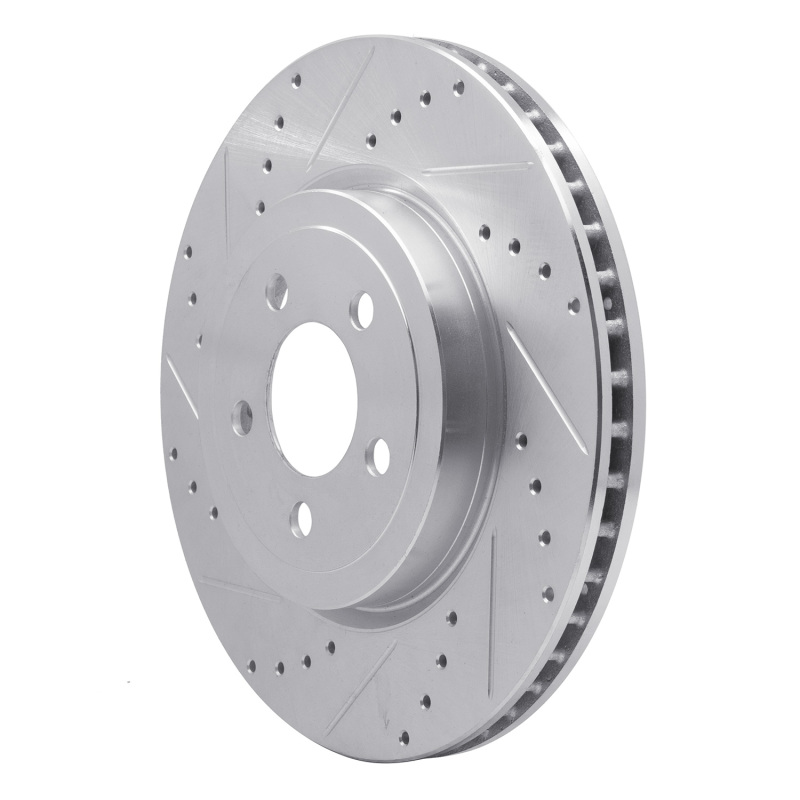 Picture of R1 05-23 Chrysler 300 Front Left Drilled & Slotted Silver Brake Rotor