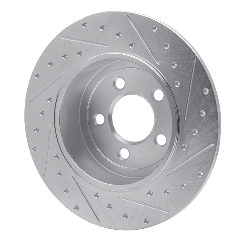 Picture of R1 05-23 Chrysler 300 Rear Left Drilled & Slotted Silver Brake Rotor