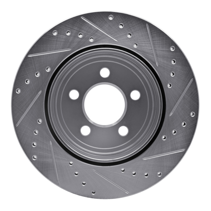 Picture of R1 05-23 Chrysler 300 Rear Left Drilled & Slotted Silver Brake Rotor