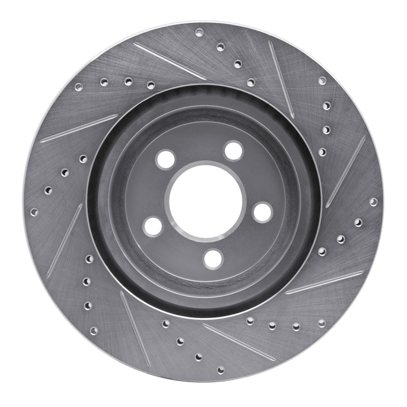 Picture of R1 05-23 Chrysler 300 Front Left Drilled & Slotted Silver Brake Rotor