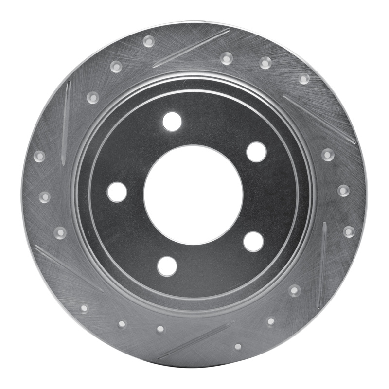 Picture of R1 93-04 Chrysler 300M Rear Left Drilled & Slotted Silver Brake Rotor