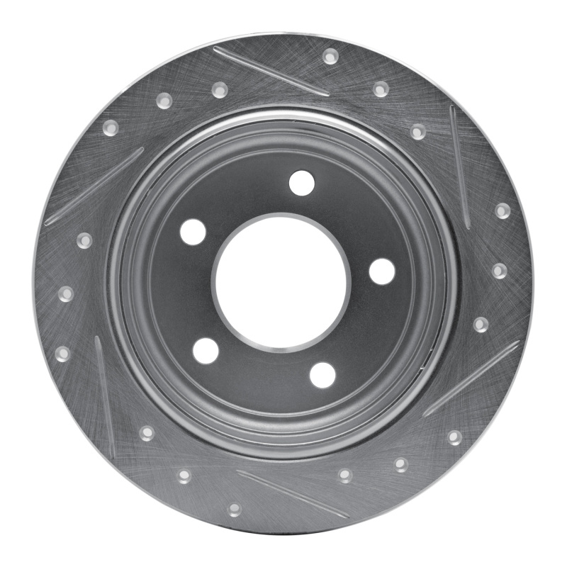 Picture of R1 93-04 Chrysler 300M Rear Left Drilled & Slotted Silver Brake Rotor
