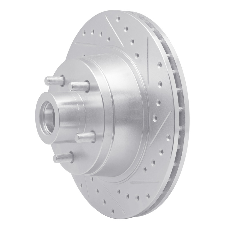 Picture of R1 76-81 Chrysler Newport Front Right Drilled & Slotted Silver Brake Rotor