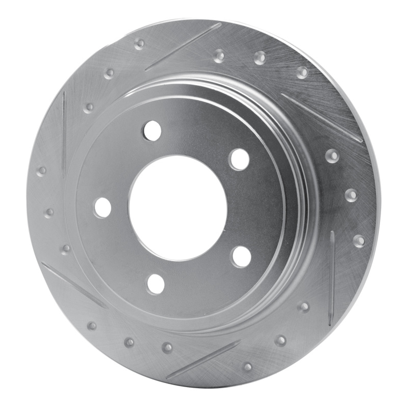 Picture of R1 93-04 Chrysler 300M Rear Left Drilled & Slotted Silver Brake Rotor