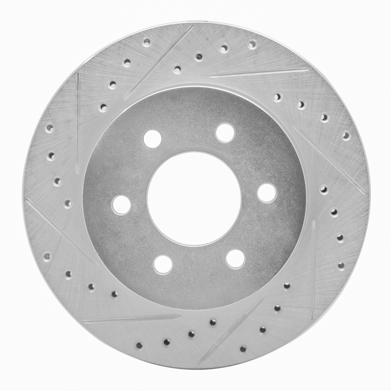 Picture of R1 97-02 Dodge Dakota 4WD Front Left Drilled & Slotted Silver Brake Rotor