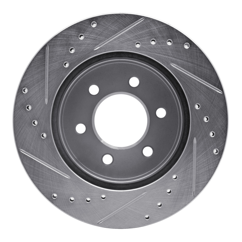 Picture of R1 97-02 Dodge Dakota 4WD Front Right Drilled & Slotted Silver Brake Rotor