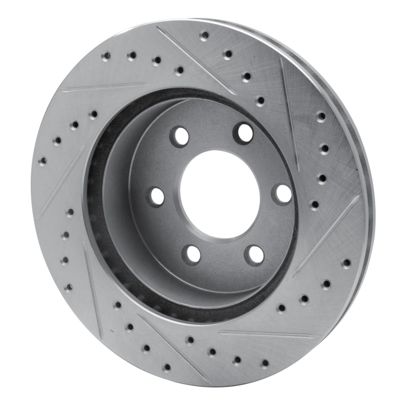 Picture of R1 97-02 Dodge Dakota 4WD Front Left Drilled & Slotted Silver Brake Rotor