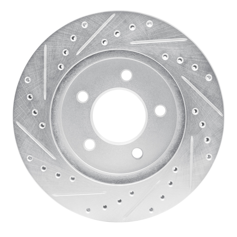 Picture of R1 91-02 Chrysler Voyager Front Right Drilled & Slotted Silver Brake Rotor