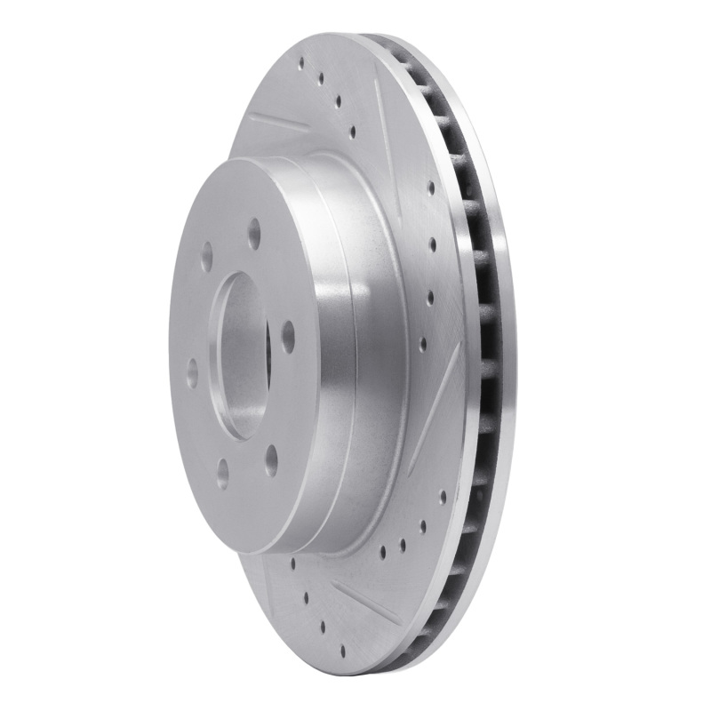 Picture of R1 97-02 Dodge Dakota 4WD Front Right Drilled & Slotted Silver Brake Rotor