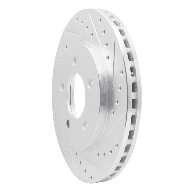 Picture of R1 91-02 Chrysler Voyager Front Right Drilled & Slotted Silver Brake Rotor