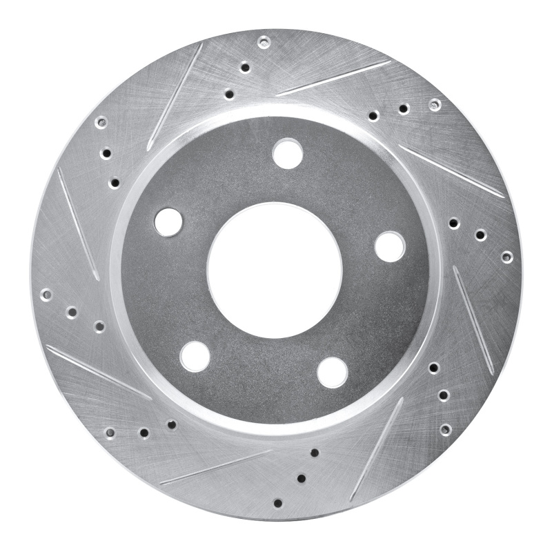 Picture of R1 05-11 Dodge Dakota 4WD Front Left Drilled & Slotted Silver Brake Rotor