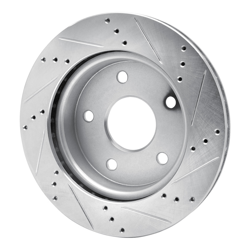 Picture of R1 05-11 Dodge Dakota 4WD Front Left Drilled & Slotted Silver Brake Rotor