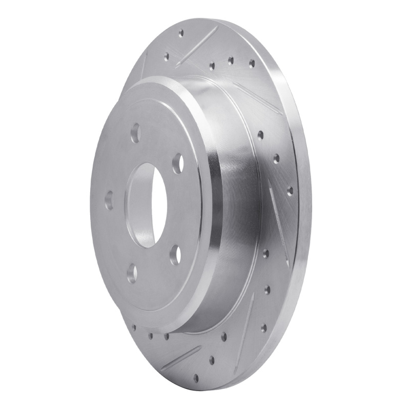 Picture of R1 05-10 Jeep Commander Rear Left Drilled & Slotted Silver Brake Rotor