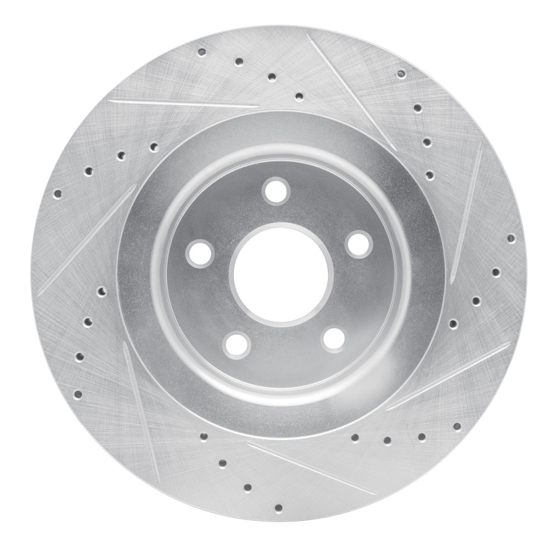 Picture of R1 06-10 Jeep Grand Cherokee Front Left Drilled & Slotted Silver Brake Rotor