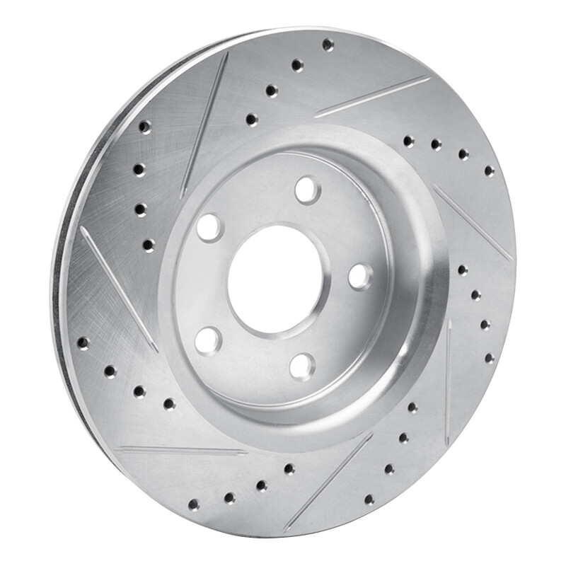Picture of R1 05-10 Jeep Grand Cherokee Front Right Drilled & Slotted Silver Brake Rotor