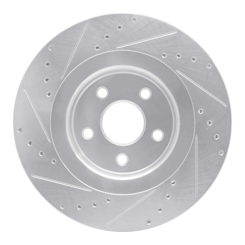 Picture of R1 06-10 Jeep Grand Cherokee Front Right Drilled & Slotted Silver Brake Rotor