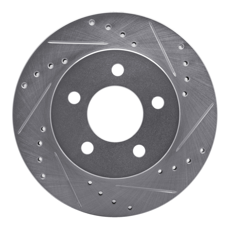 Picture of R1 90-99 Jeep Cherokee Front Right Drilled & Slotted Silver Brake Rotor