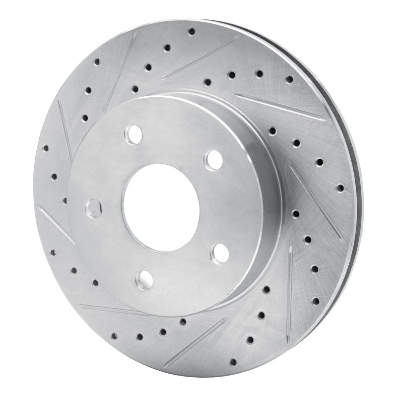Picture of R1 99-04 Jeep Grand Cherokee Front Left Drilled & Slotted Silver Brake Rotor