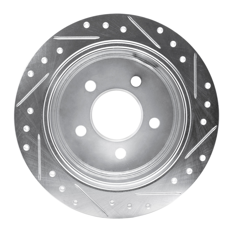 Picture of R1 93-98 Jeep Grand Wagoneer Rear Left Drilled & Slotted Silver Brake Rotor