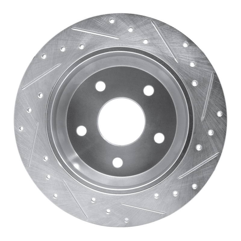 Picture of R1 99-04 Jeep Grand Cherokee Rear Left Drilled & Slotted Silver Brake Rotor