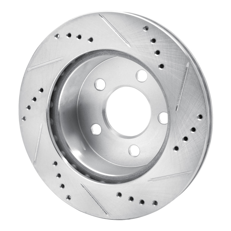 Picture of R1 99-06 Jeep Cherokee Front Left Drilled & Slotted Silver Brake Rotor