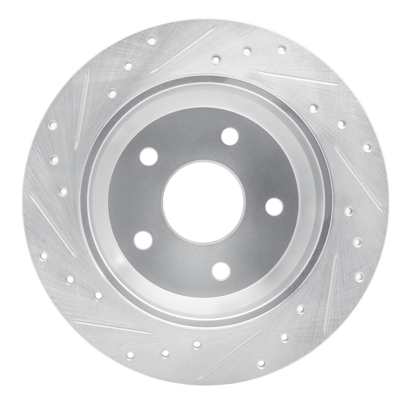 Picture of R1 99-04 Jeep Grand Cherokee Rear Right Drilled & Slotted Silver Brake Rotor
