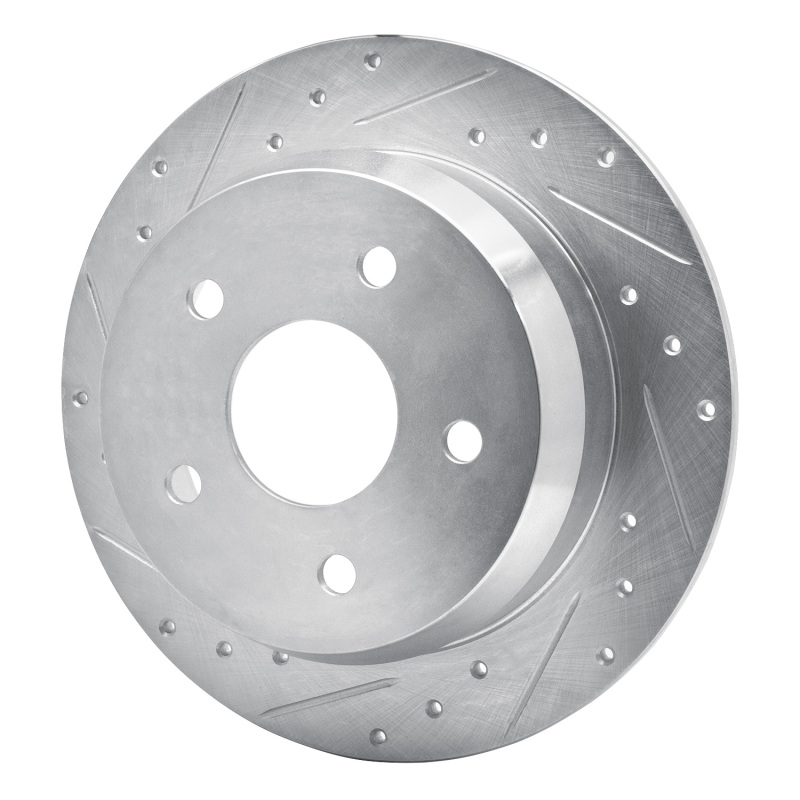Picture of R1 99-04 Jeep Grand Cherokee Rear Left Drilled & Slotted Silver Brake Rotor
