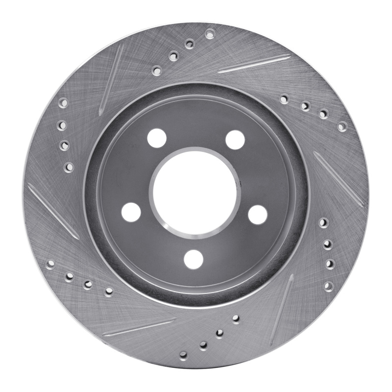 Picture of R1 99-06 Jeep TJ (Canada - See Wrangler for US) Front Right Drilled & Slotted Silver Brake Rotor