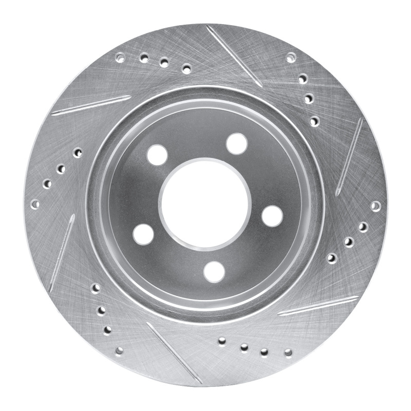 Picture of R1 99-06 Jeep Cherokee Front Left Drilled & Slotted Silver Brake Rotor