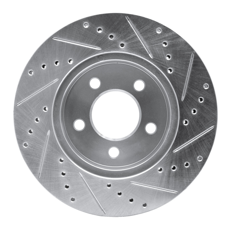Picture of R1 02-07 Jeep Liberty Front Left Drilled & Slotted Silver Brake Rotor