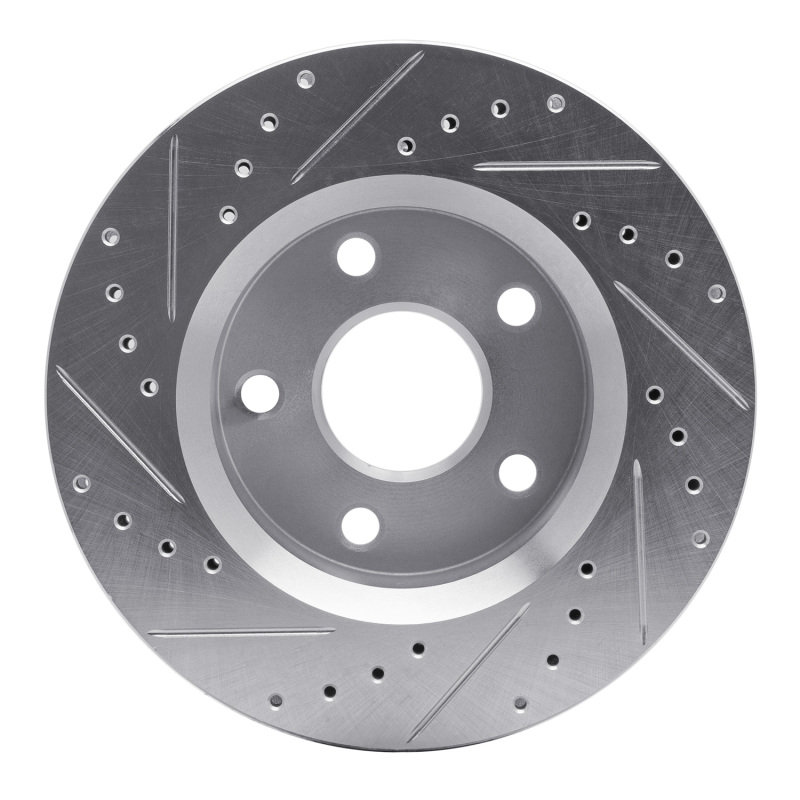 Picture of R1 07-18 Jeep Wrangler Front Right Drilled & Slotted Silver Brake Rotor