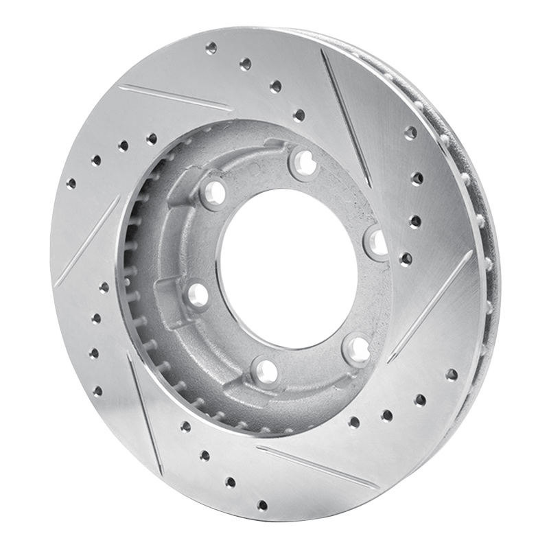 Picture of R1 71-91 Chevrolet V10 & V1500 Suburban Front Left Drilled & Slotted Silver Brake Rotor