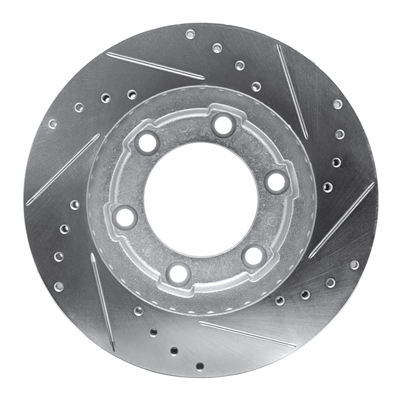 Picture of R1 71-91 Chevrolet V10 & V1500 Suburban Front Left Drilled & Slotted Silver Brake Rotor